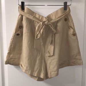 QED London tie waist shorts